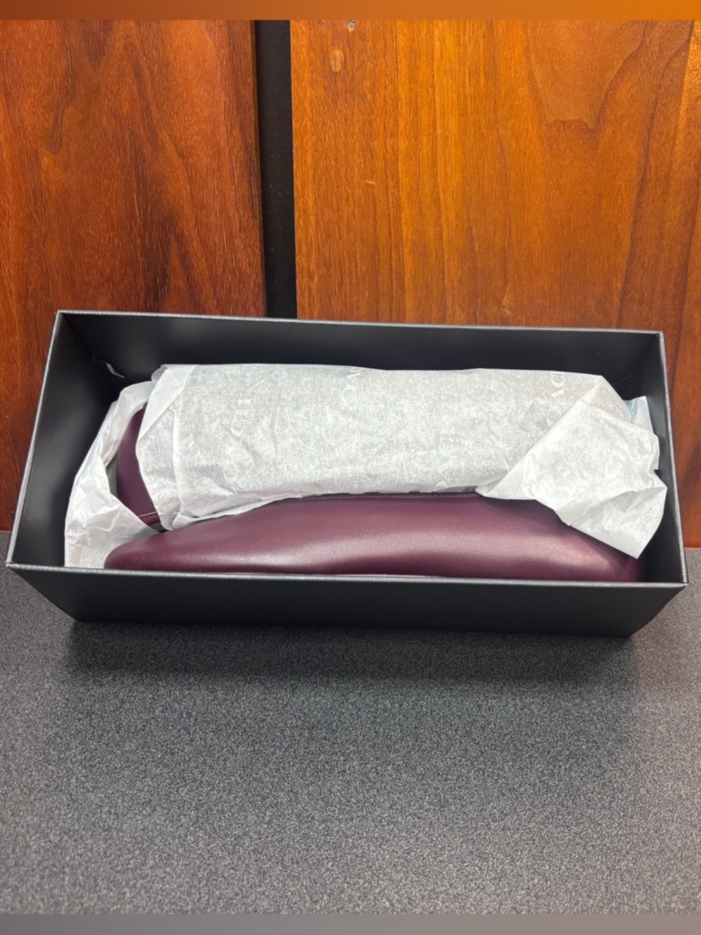 New In Box COACH Sz 8.5B Houston Leather Ballet Flats in Merlot. Stunning. - Picture 4 of 8